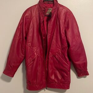 Vintage Red Leather Jacket